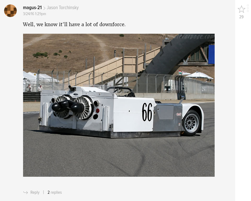 Illustration for article titled Comment Of The Day: Downforce Sucks Edition